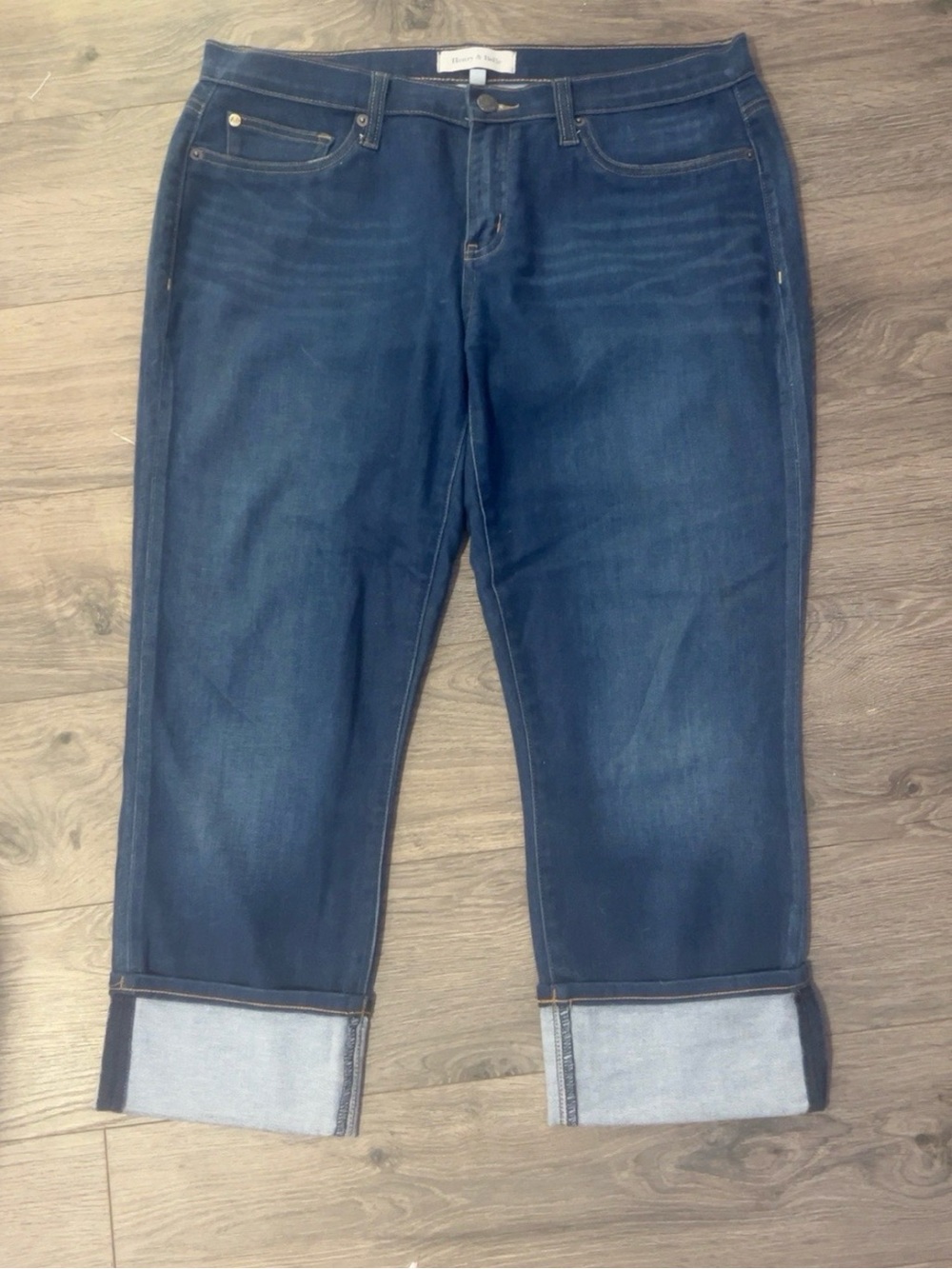 Henry & Belle Dark Blue Cuffed Cropped Jeans